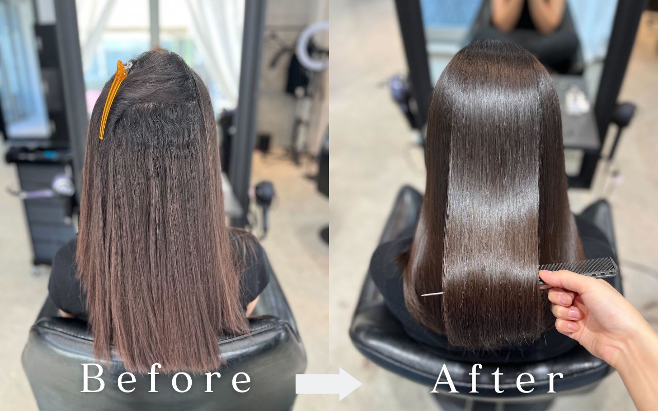 Borderless Salonで行ったシルキーストレートのビフォーアフター