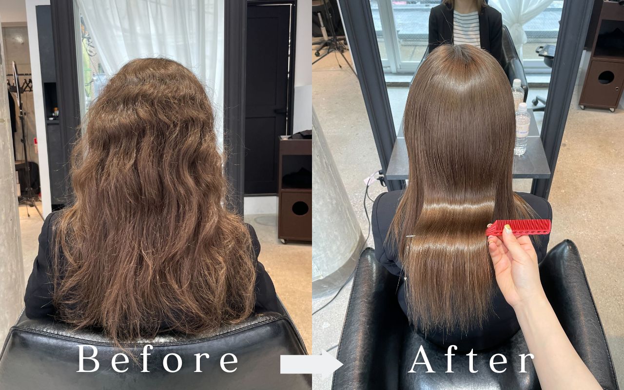 Borderless Salonで行った美髪ストレートのビフォーアフター